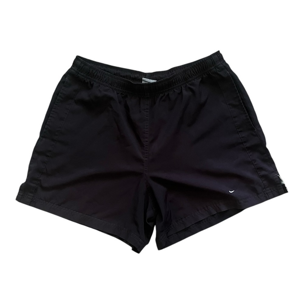 Nike athletic sports activewear shorts S(4-6) black pockets split hem logo